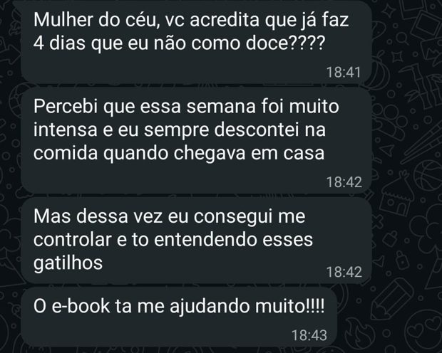 Depoimento real de leitora do Paz com a Comida