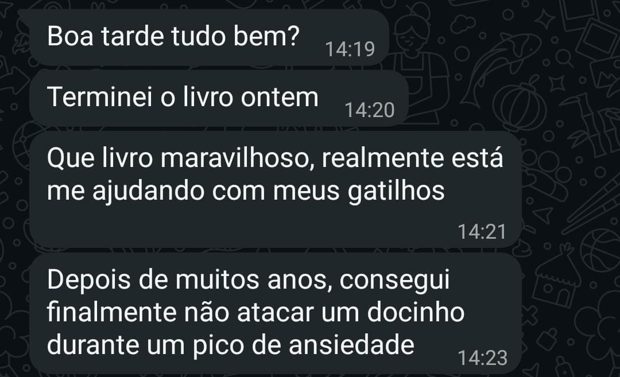 Depoimento real de leitora do Paz com a Comida