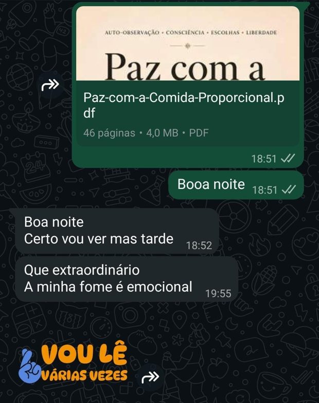 Depoimento real de leitora do Paz com a Comida